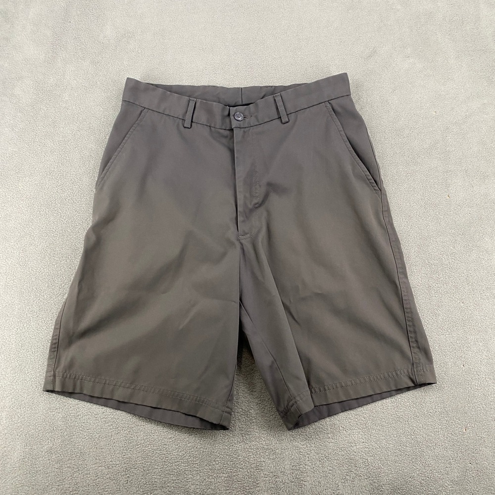 Pebble Beach Performance Mens Golf Shorts Gray Flat Front Size 34